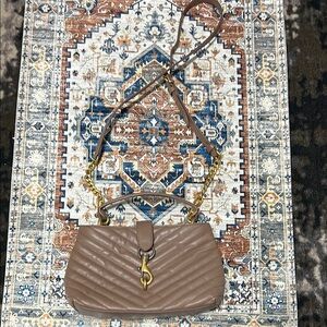 Rebecca Minkoff Edie Tan Quilted Top Handle Bag